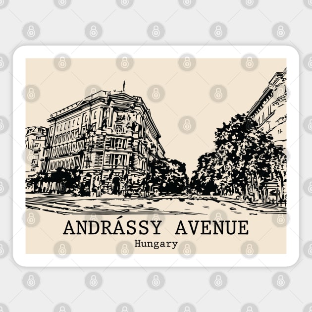 Andrássy Avenue - Hungary Magnet by Lakeric